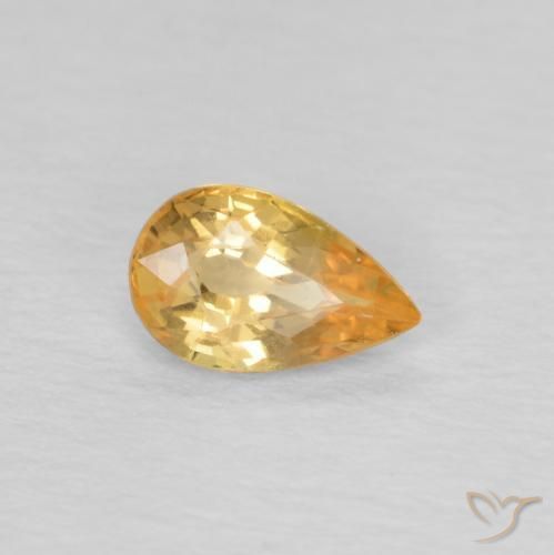 9,17 ctw natürlicher Hellorange-Gold Saphir, Birnenform, VVS