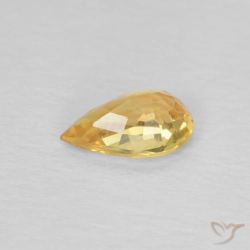 9,17 ctw natürlicher Hellorange-Gold Saphir, Birnenform, VVS
