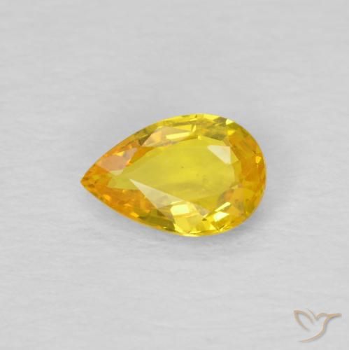 0.46ct Natürlicher Gelblich Gold Saphir, Birnenform, VS