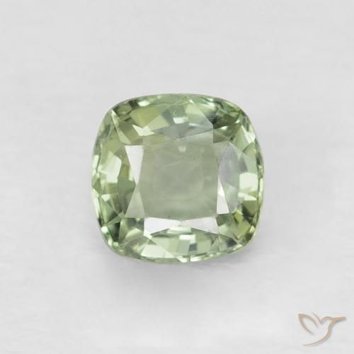 0.52ct Natürlicher hellgrün Saphir, Kissen, VVS