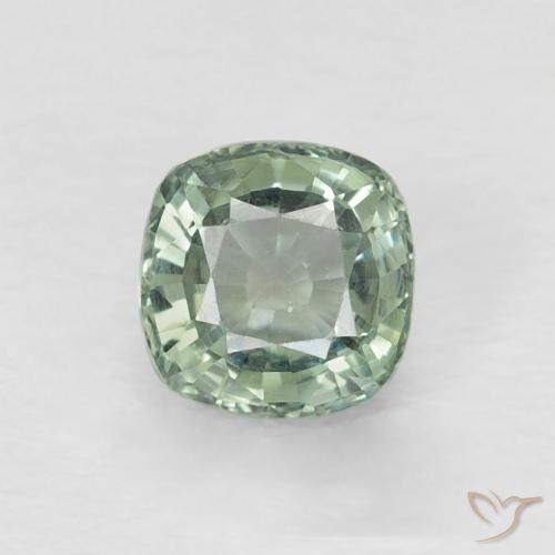 0.66ct Natürlicher hellgrün Saphir, Kissen, VVS