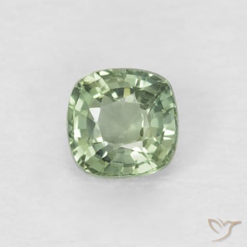 0.46ct Natürlicher hellgrün Saphir, Kissen, VVS