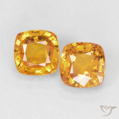 1.33ctw Natürlicher Orange-Gold Saphir, Kissen, VVS-VS