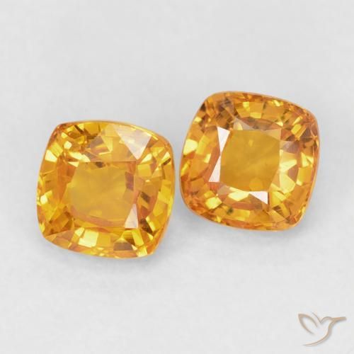 1.33 ct natürliche Orange-Gold Saphir-Edelsteine, Kissen, VVS-VS