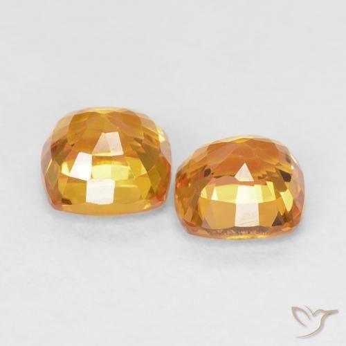 1.33 ct natürliche Orange-Gold Saphir-Edelsteine, Kissen, VVS-VS