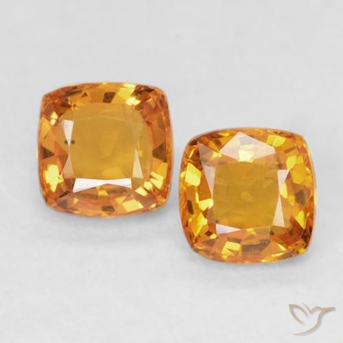 1.23ctw Natürlicher hellorange Saphir, Kissen, VVS-VS
