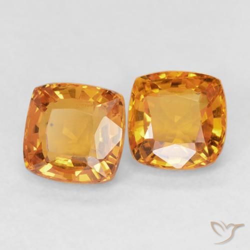 1.23 ct natürliche hellorange Saphir-Edelsteine, Kissen, VVS-VS