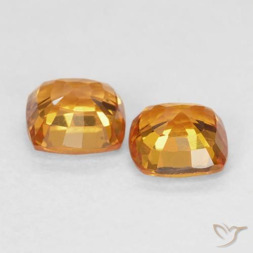 1.23 ct natürliche hellorange Saphir-Edelsteine, Kissen, VVS-VS
