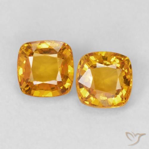 1.28ctw Natürlicher Orange-Gold Saphir, Kissen, VVS-VS