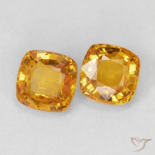 1.28 ct natürliche Orange-Gold Saphir-Edelsteine, Kissen, VVS-VS