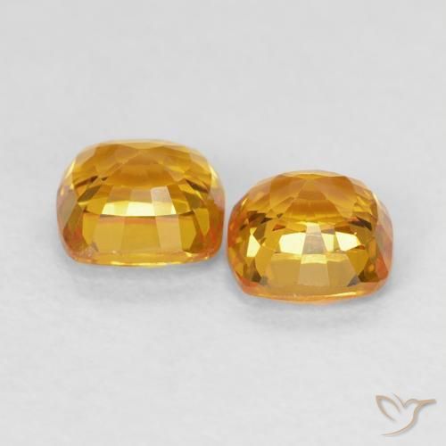1.28 ct natürliche Orange-Gold Saphir-Edelsteine, Kissen, VVS-VS