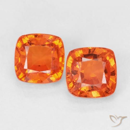 1.54ctw Natürlicher Feuerorange Saphir, Kissen, VVS-VS