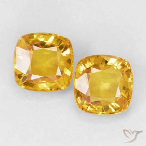 1.36ctw Natürlicher Golden Saphir, Kissen, VS