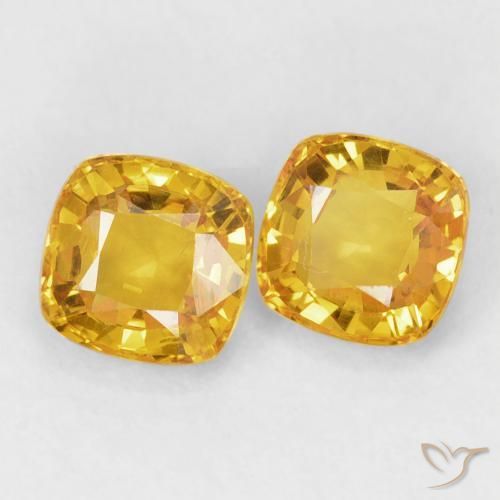 1.36 ct natürliche Golden Saphir-Edelsteine, Kissen, VS