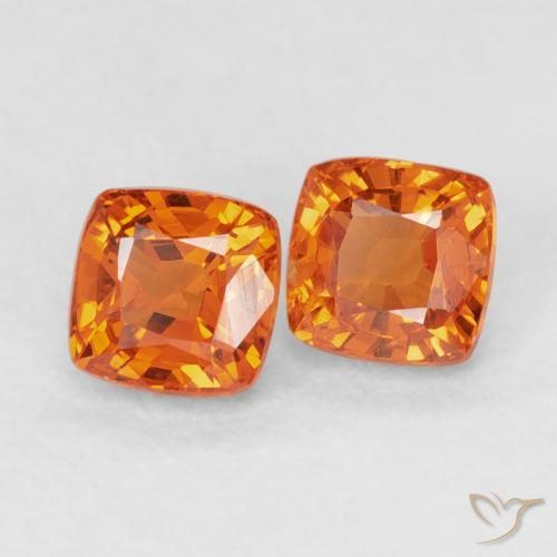 1.06 ct natürliche Feuerorange Saphir-Edelsteine, Kissen, VS