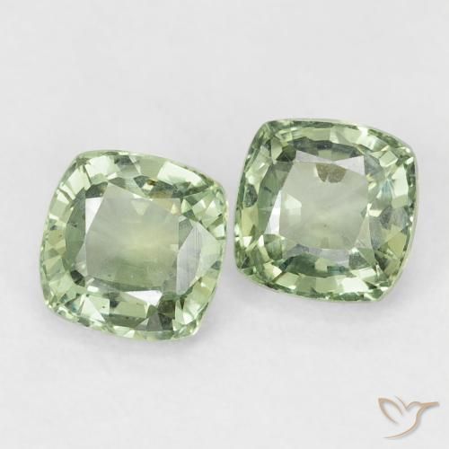 1.39 ct natürliche hellgrün Saphir-Edelsteine, Kissen, VVS-VS