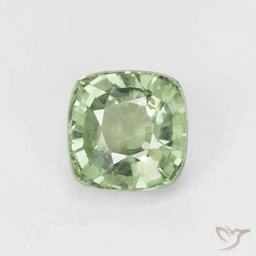 0.63ct Natürlicher Helles Salbeigrün Saphir, Kissen, VS