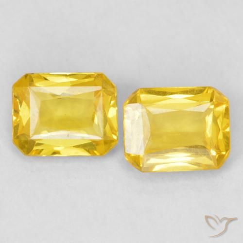 0.95ctw Natürlicher Mittelgold Saphir, Smaragdschliff, VS