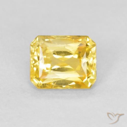 0.56ct Natürlicher Mittelgelb Saphir, Smaragdschliff, VS