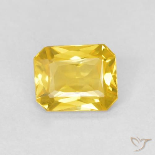 0.46ct Natürlicher gold-orange Saphir, Smaragdschliff, VVS-VS