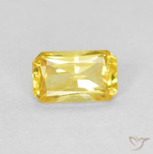 0.43ct Natürlicher Mittelgelb Saphir, Smaragdschliff, VVS