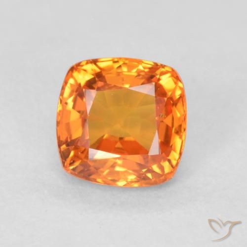 0.69ct Natürlicher hellorange Saphir, Kissen, VVS-VS