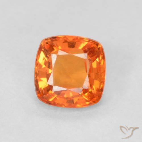 0.54ct Natürlicher hellorange Saphir, Kissen, VVS