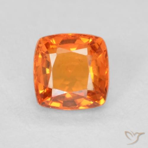 0.61ct Natürlicher Mittelorange Saphir, Kissen, VVS