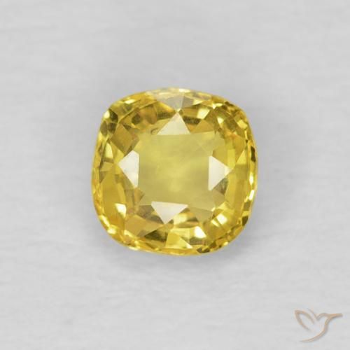 0.40ct Natürlicher Helles Honiggelb Saphir, Kissen, VS
