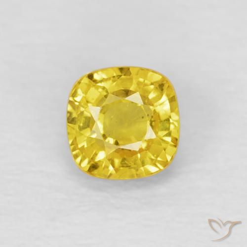 0.53ct Natürlicher Medium Light-Yellow Saphir, Kissen, VS