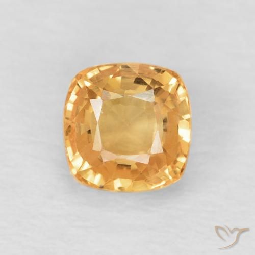 0.75ct Natürlicher Golden Saphir, Kissen, VVS