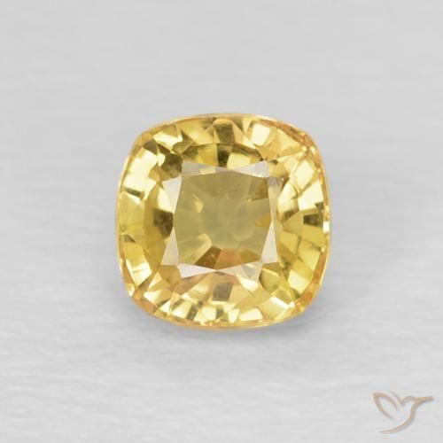 0.67ct Natürlicher Hell Gold Saphir, Kissen, VVS