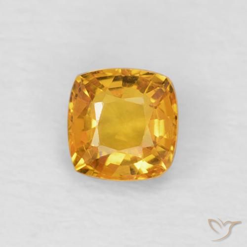 0.48ct Natürlicher Orange-Gold Saphir, Kissen, VVS