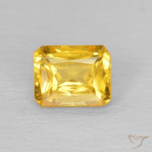 0.47ct Natürlicher Golden Saphir, Smaragdschliff, VS