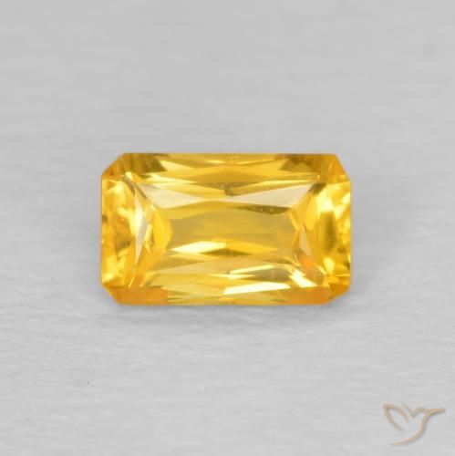 0.36ct Natürlicher Golden Saphir, Smaragdschliff, VVS-VS