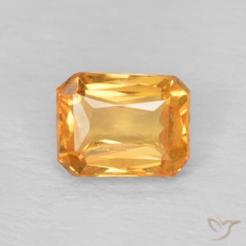 0.52ct Natürlicher Orange-Gold Saphir, Smaragdschliff, VVS