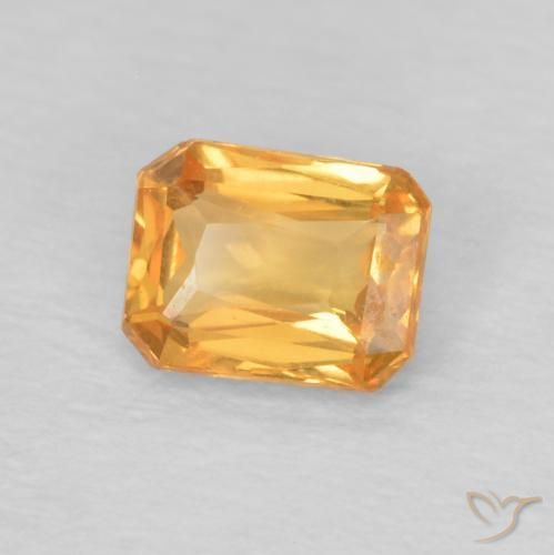 9,17 ctw natürlicher Orange-Gold Saphir, Oktagonschliff, VVS