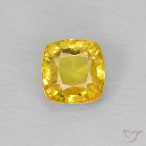 0.49ct Natürlicher Honiggelb Saphir, Kissen, VS