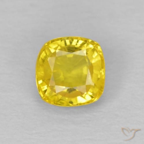 0.56ct Natürlicher Helles Honiggelb Saphir, Kissen, VS