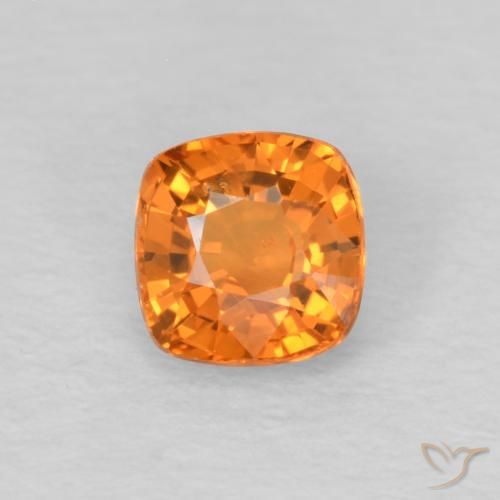 0.48ct Natürlicher hellorange Saphir, Kissen, VS