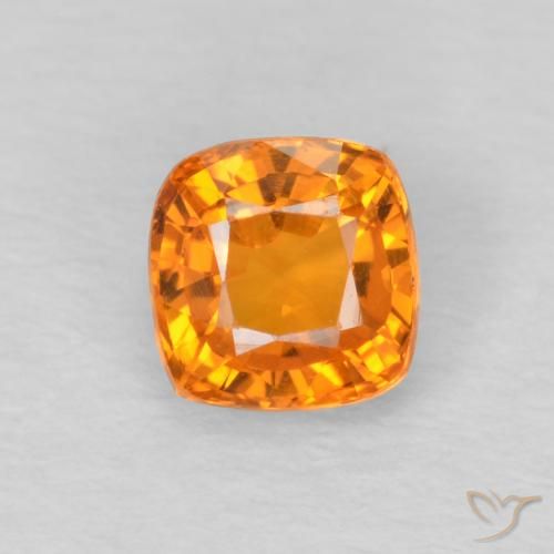0.64ct Natürlicher hellorange Saphir, Kissen, VS