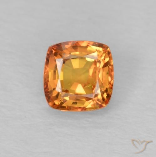 0.49ct Natürlicher orange-braun Saphir, Kissen, VS