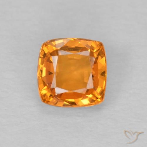 0.62ct Natürlicher hellorange Saphir, Kissen, VS