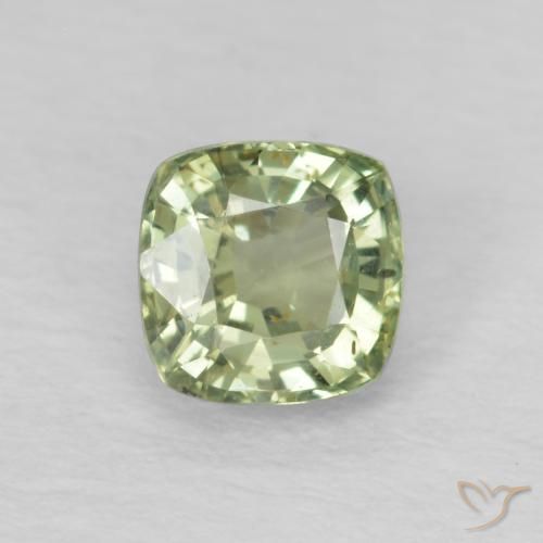 0.60ct Natürlicher Sehr helles Grün Saphir, Kissen, VS