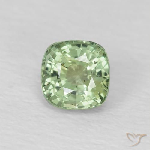 0.59ct Natürlicher Blasses Grün Saphir, Kissen, VS
