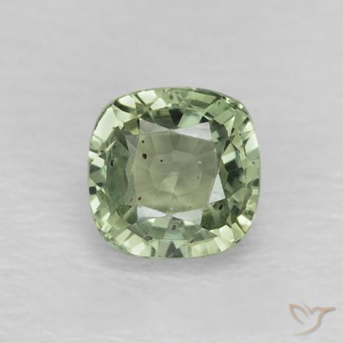 0.75ct Natürlicher Mittelgrün Saphir, Kissen, VS