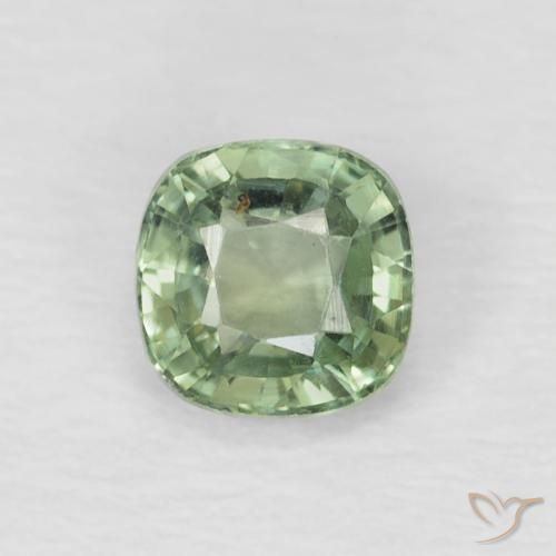 0.60ct Natürlicher Helles Waldgrün Saphir, Kissen, VS