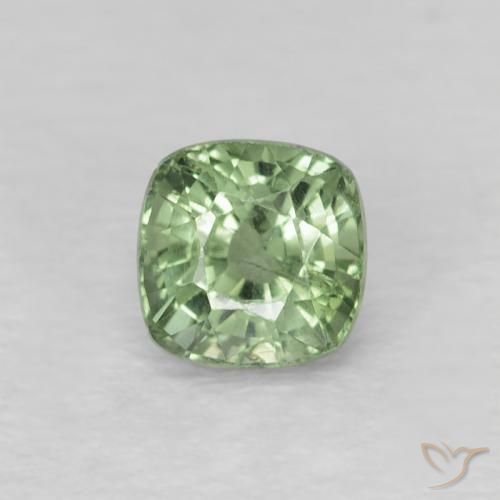 0.62ct Natürlicher Blasses Grün Saphir, Kissen, VS