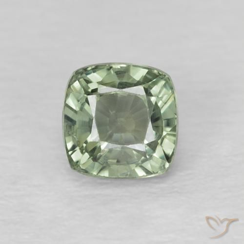 0.73ct Natürlicher Medium Light-Green Saphir, Kissen, VS