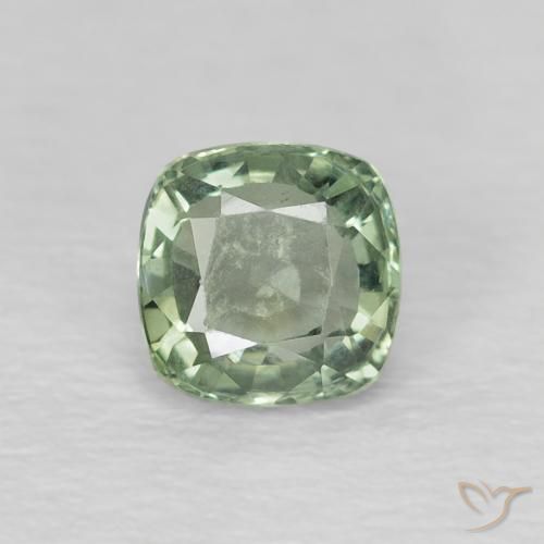0.65ct Natürlicher hellgrün Saphir, Kissen, VS